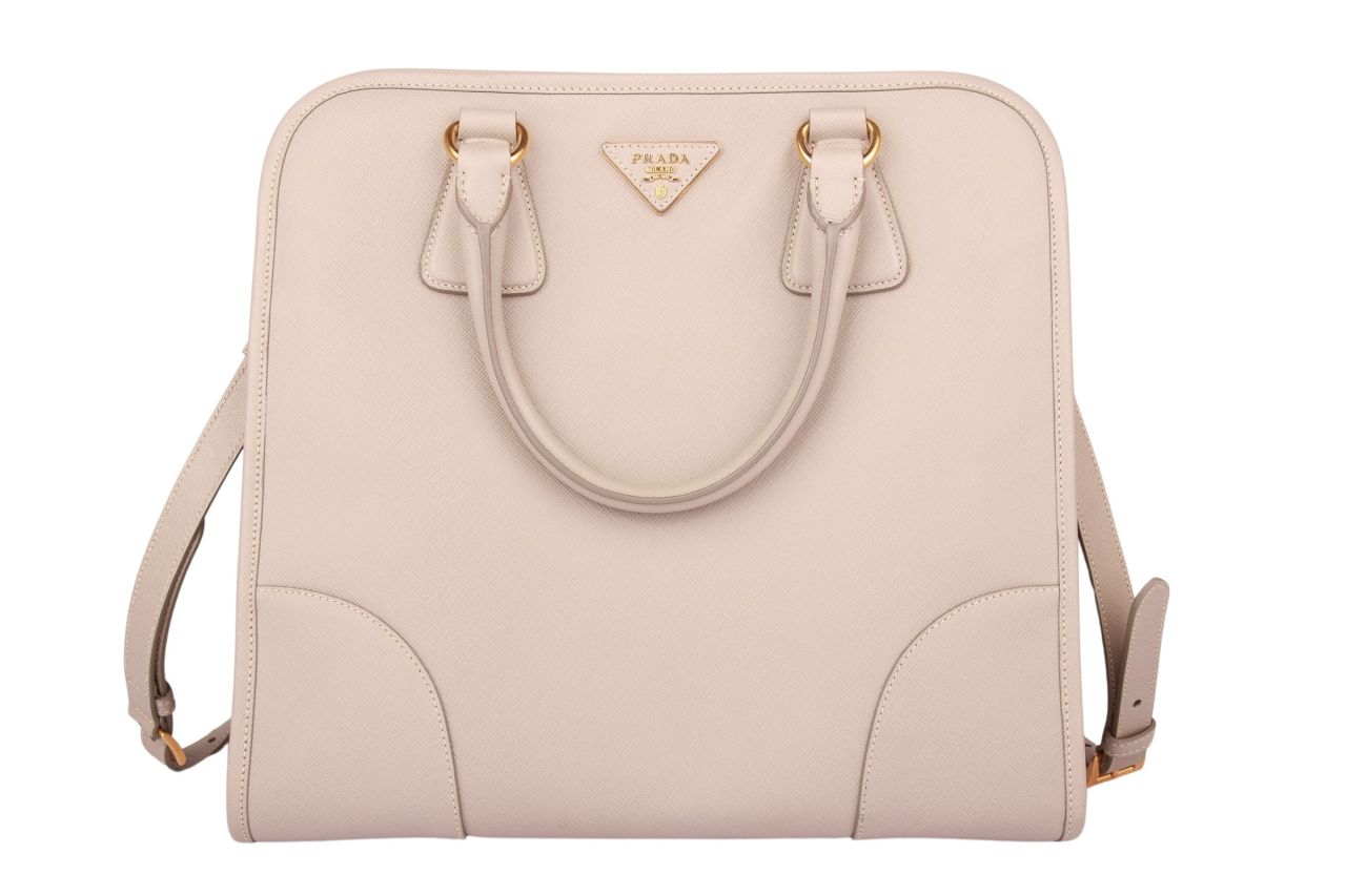 Prada Handtasche Saffiano Leder Taupe