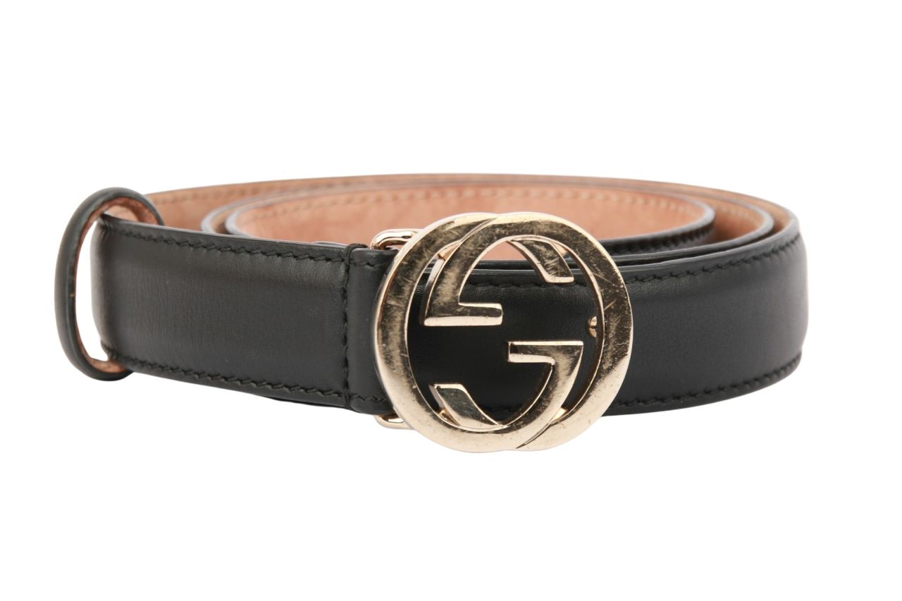 Gucci Gürtel GG Schmal Schwarz Gr. 80