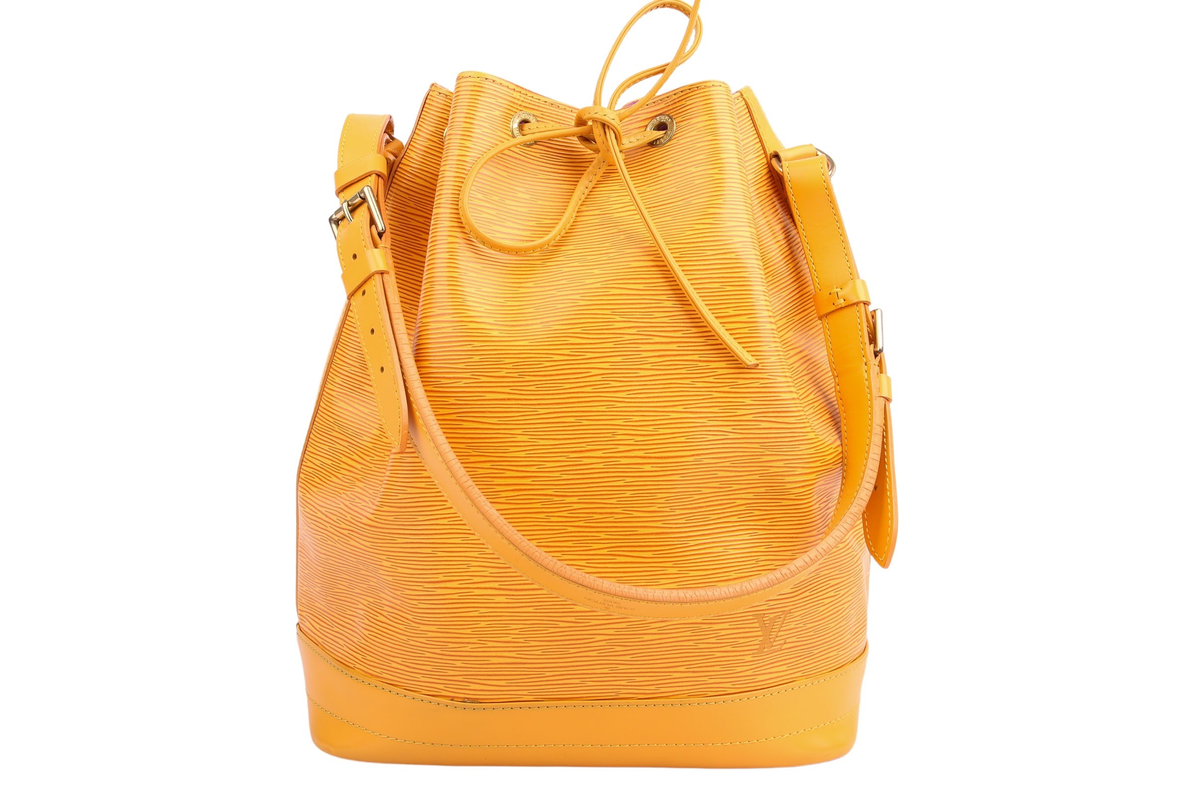 Louis Vuitton Noe EPI Orange Leather Bucket Bag