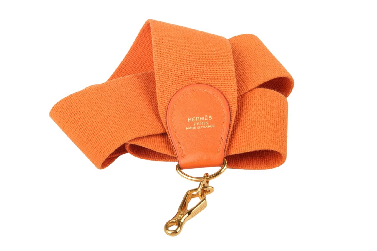 Hermès Schulterriemen Stoff Orange