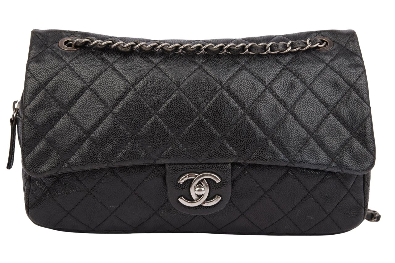 Chanel Flap Bag Kaviar Leder Schwarz
