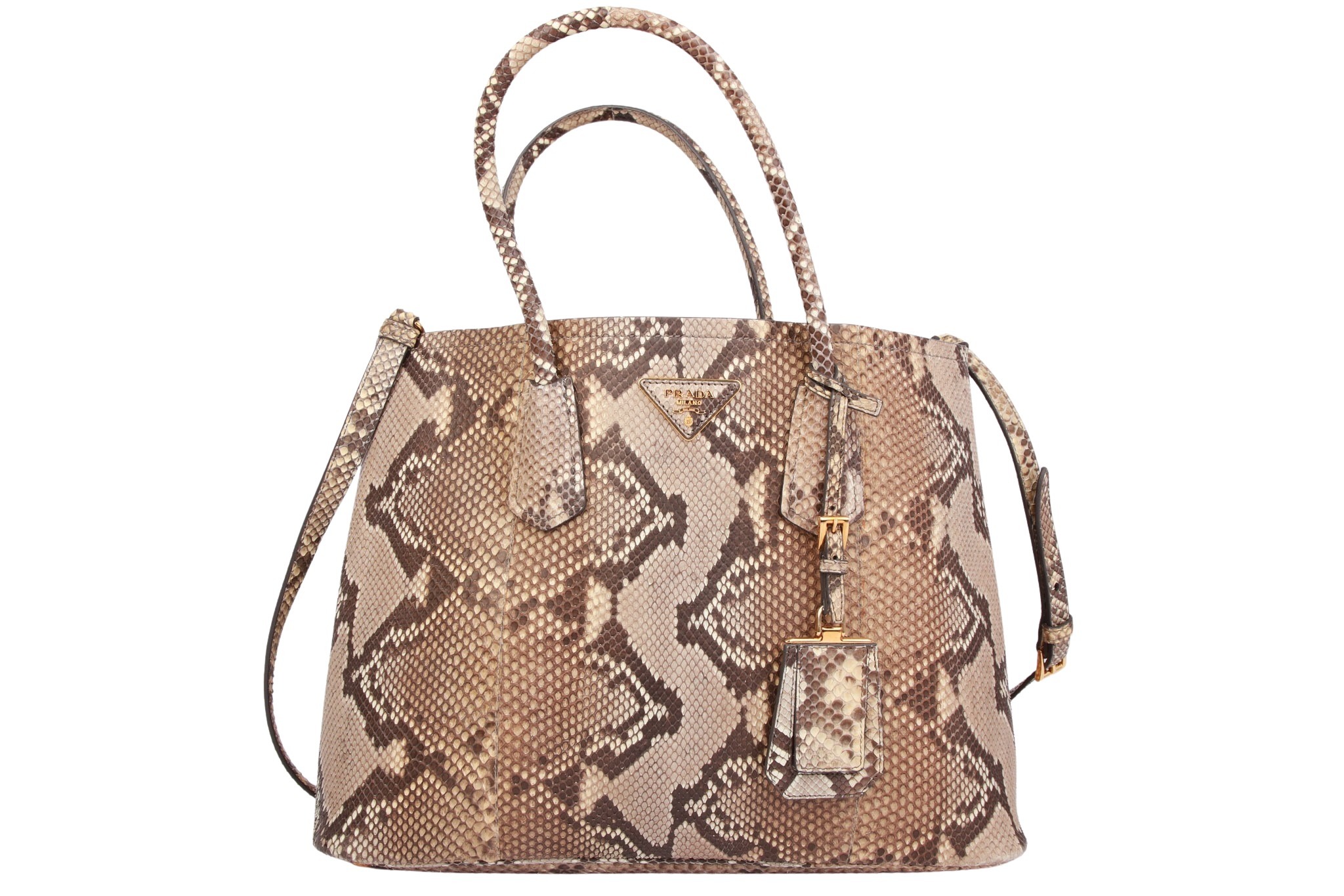 Prada Python Tote Bag Beige / Braun