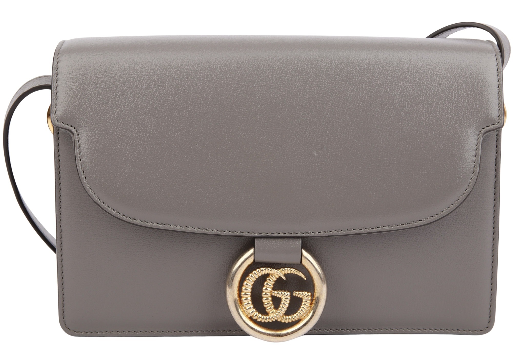 Gucci Double GG Ring Leder Grau