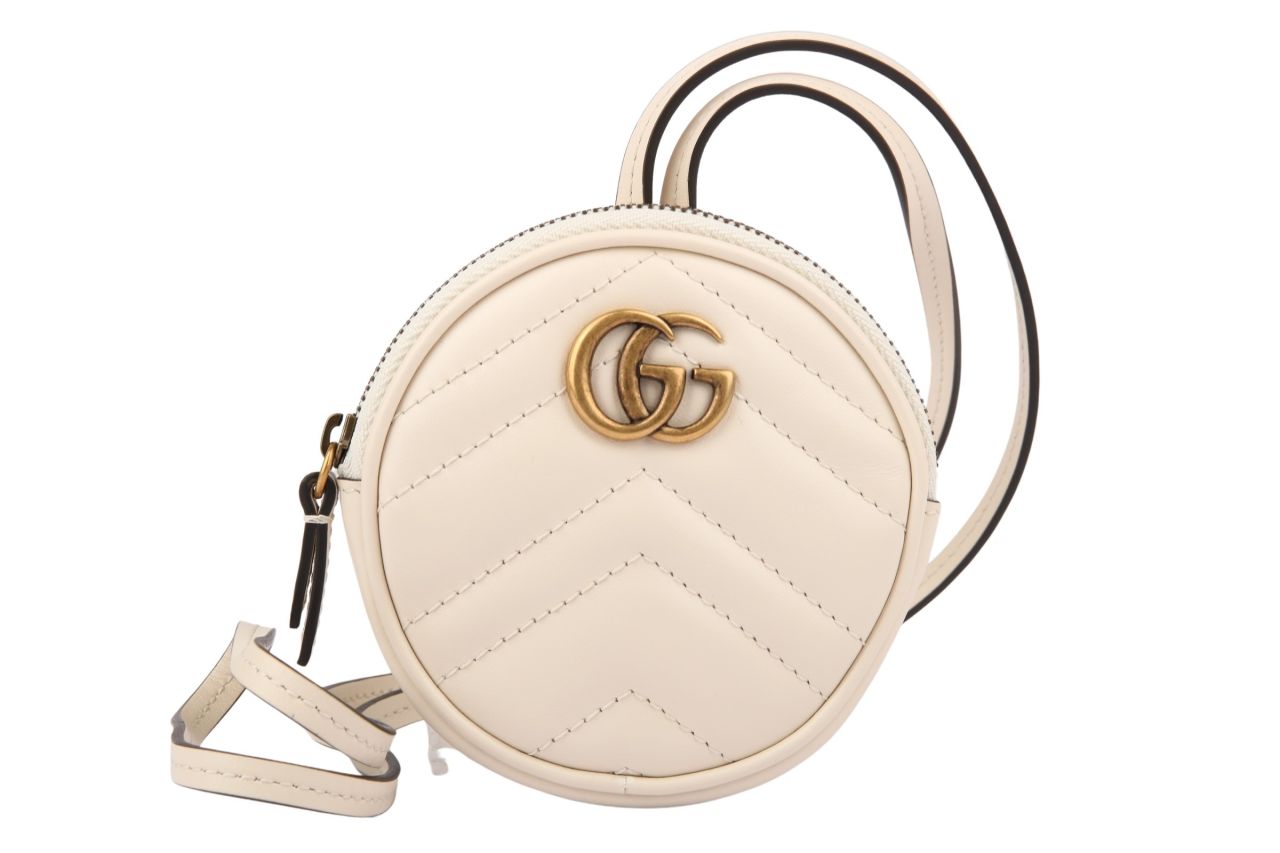 Gucci GG Marmont Round Mini Bag White