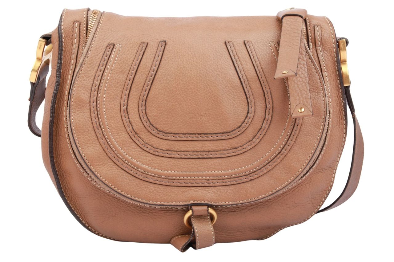 Chloé Marcie Saddle Bag Medium Braun