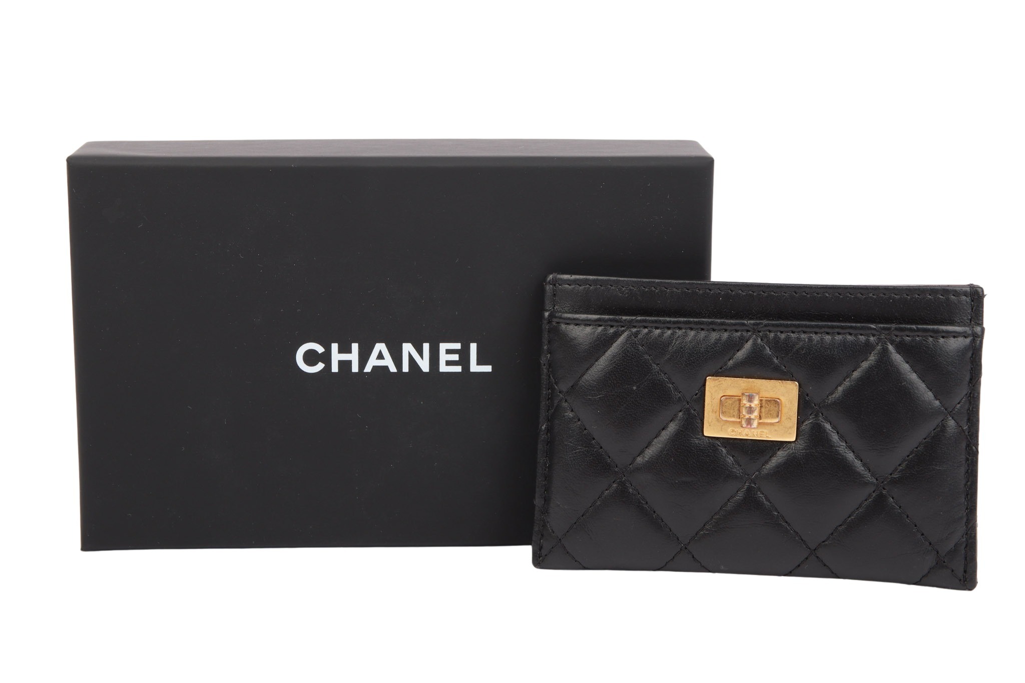Chanel 2.55 Cardholder Leder Schwarz