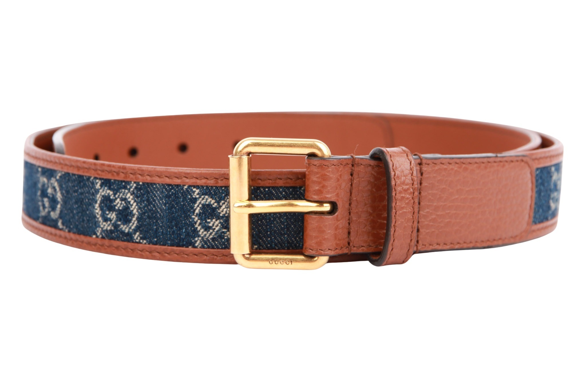 Gucci Gürtel Braun / Denim Gr. 95