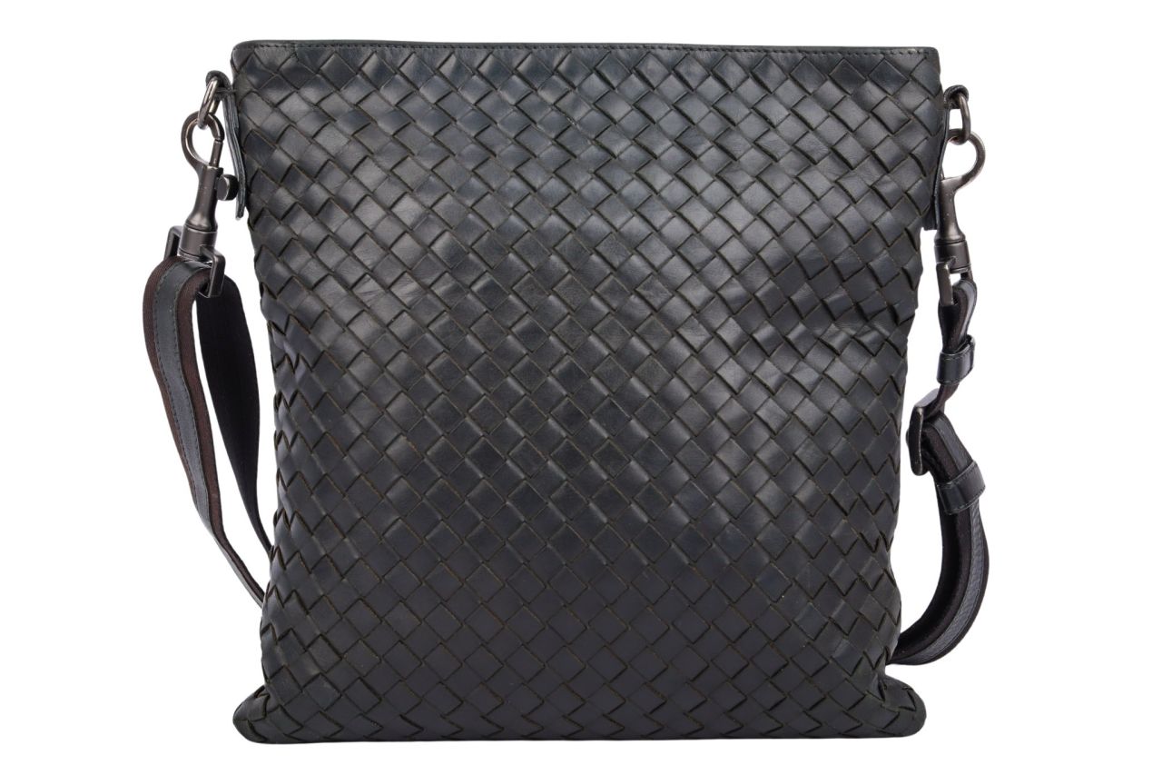 Bottega Veneta Crossbody Bag Intrecciato Nappaleder Schwarz