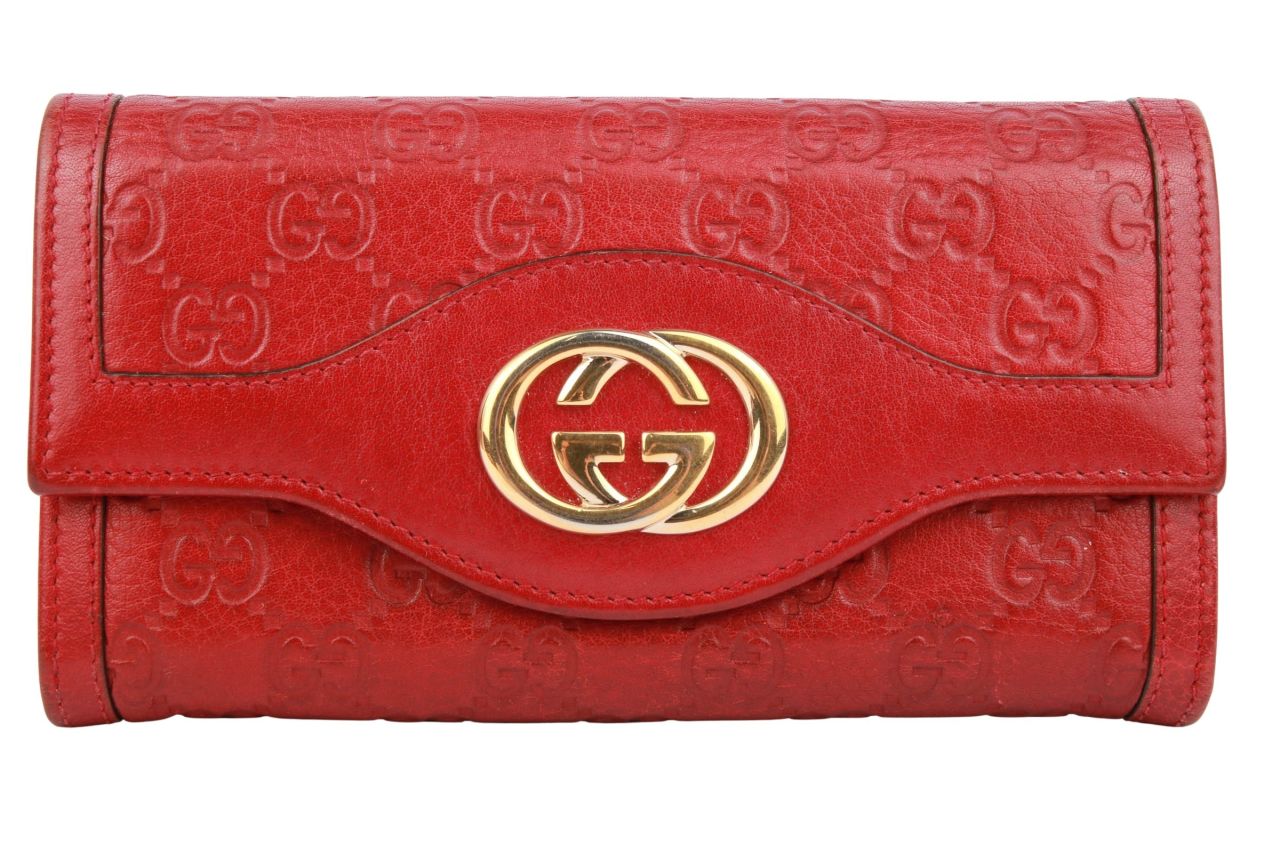 Gucci Portemonnaie GG Leder Rot