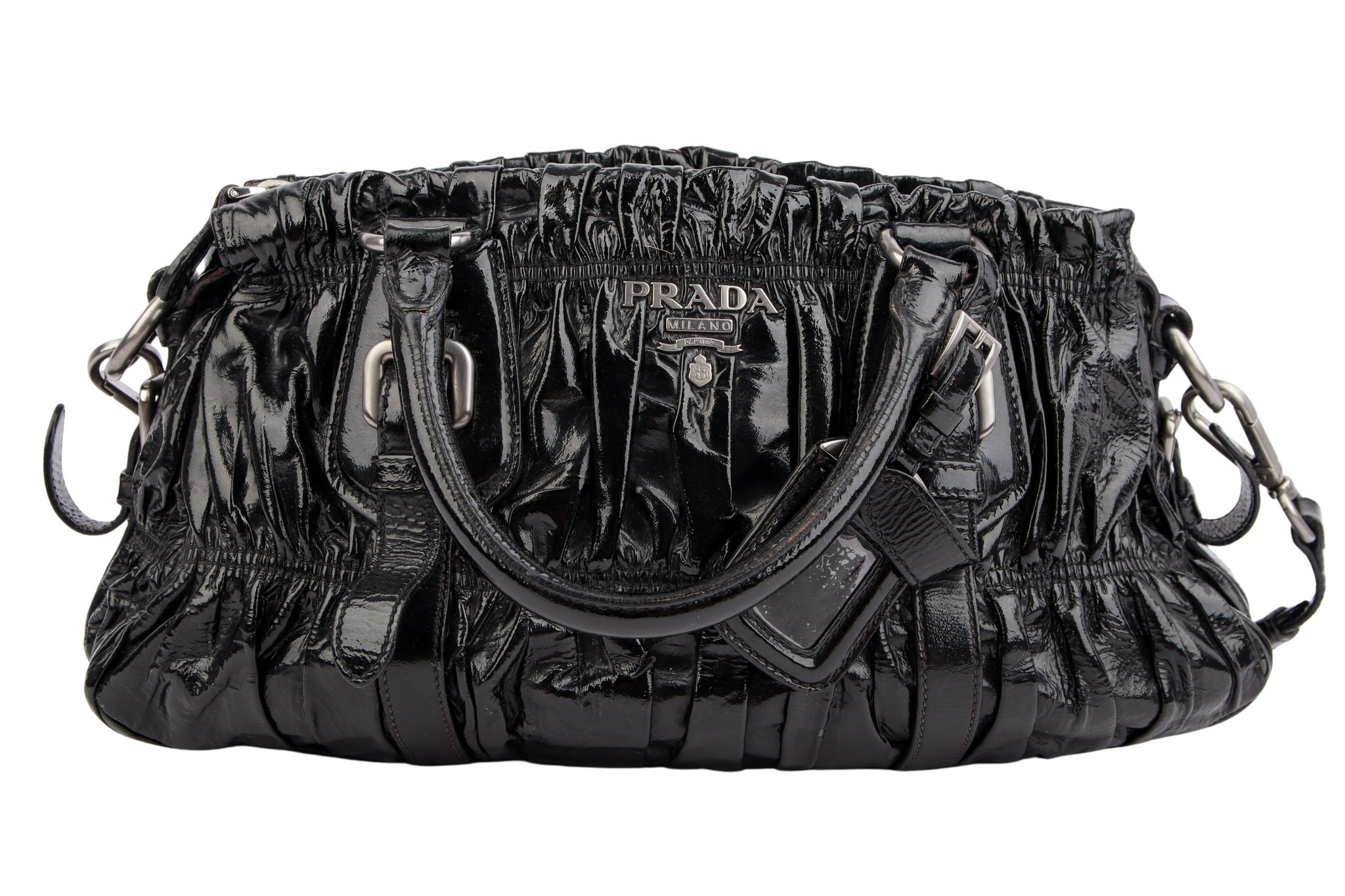 Prada Gaufre Lackleder Schwarz