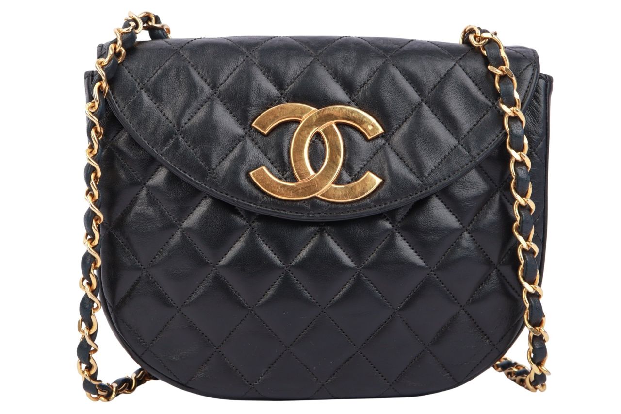 Chanel Matelasse Chain Flap Schultertasche Schwarz