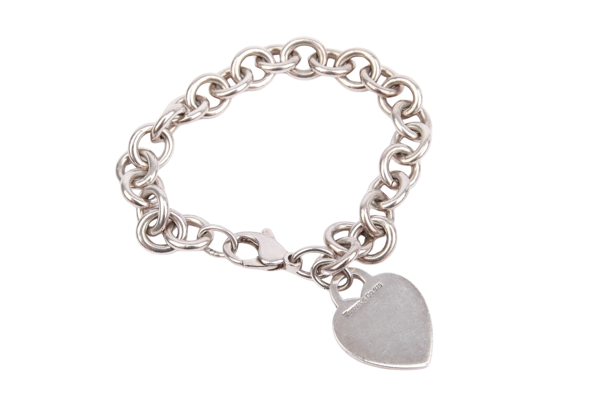 Tiffany & Co. Gliederarmband mit Herzanhänger Silber