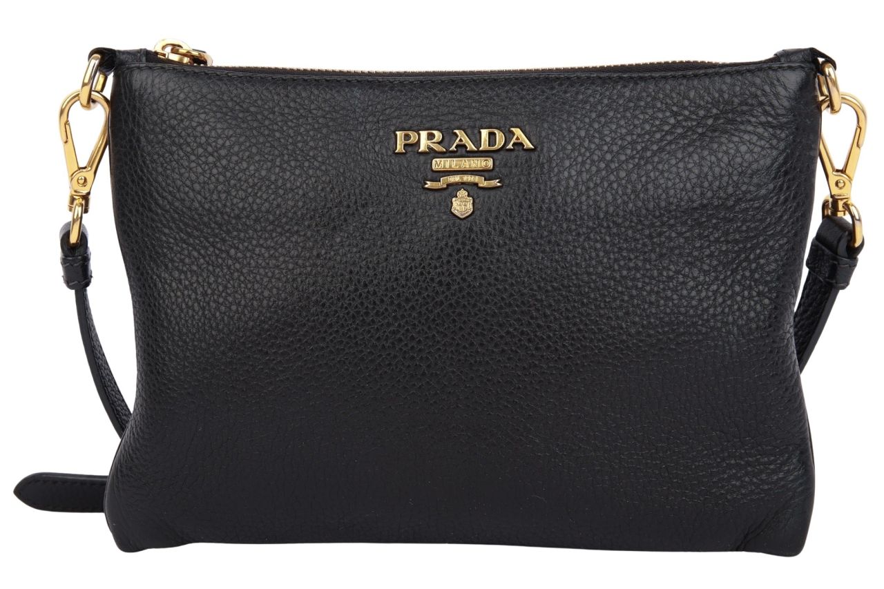 Prada Umhängetasche Leder Schwarz