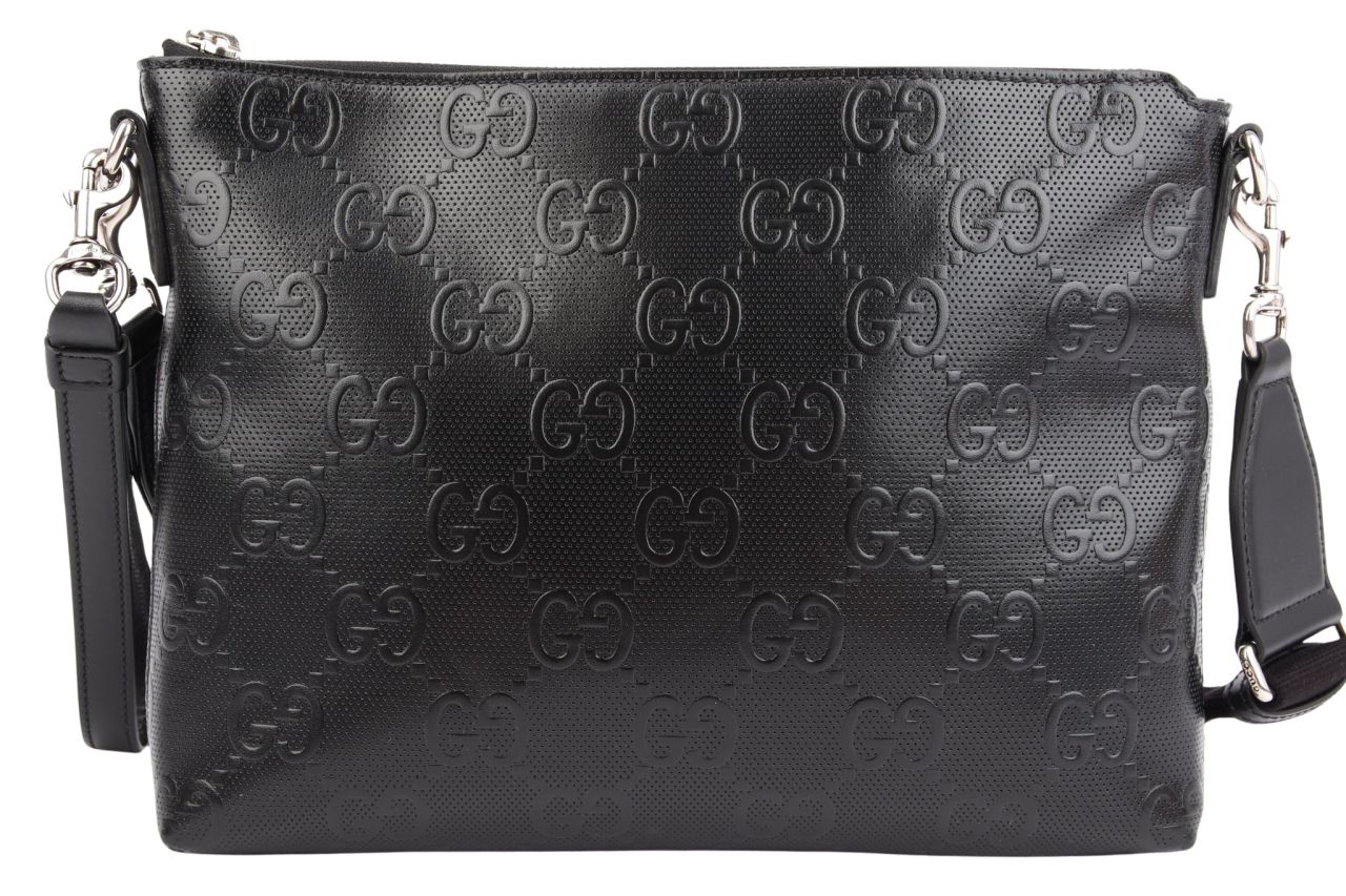 Gucci GG Embossed Messenger Bag Black