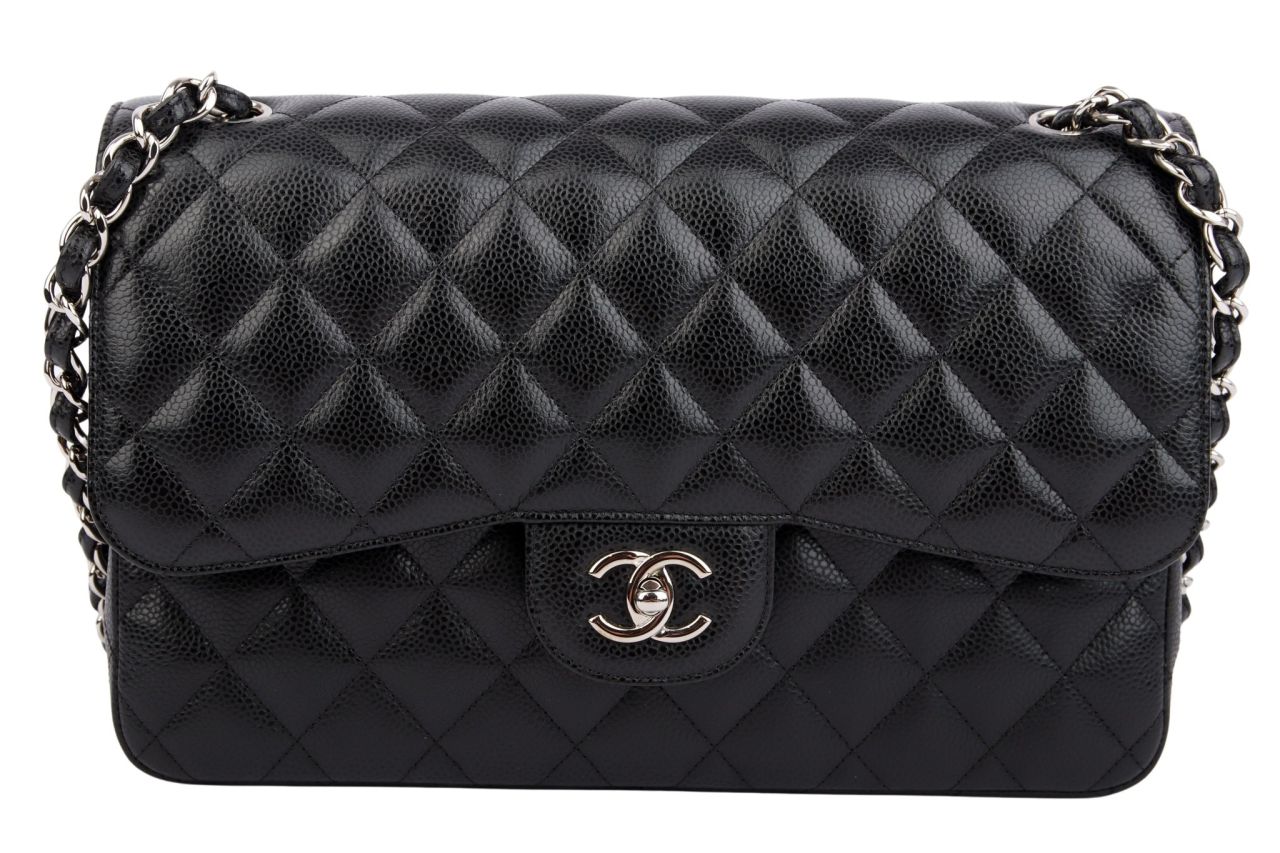 Chanel Jumbo Double Flap Bag Caviar Leder Schwarz
