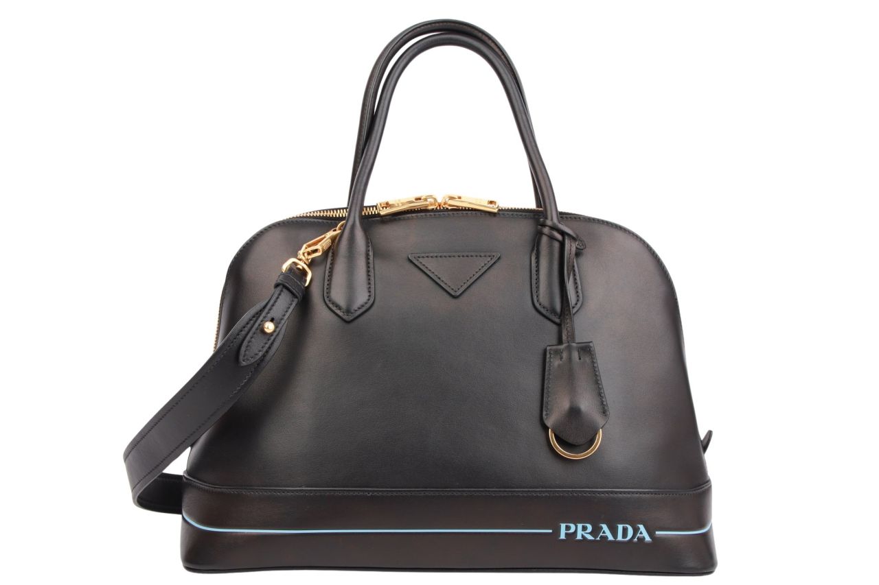 Prada City Calf Handtasche Schwarz Leder