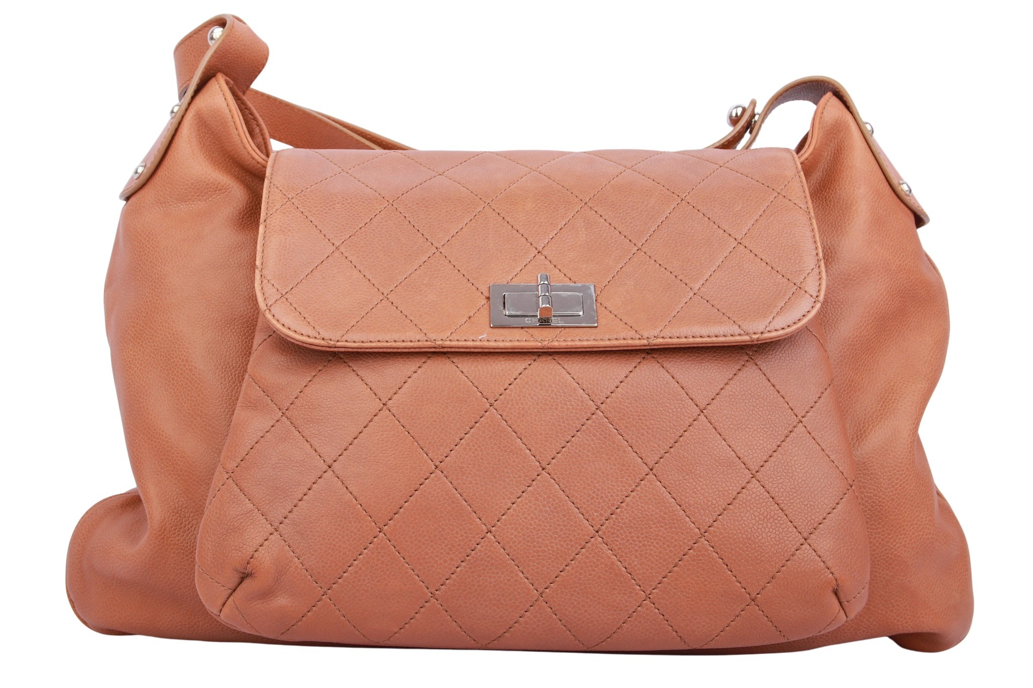 Chanel 2.55 Schultertasche Kaviarleder Caramel