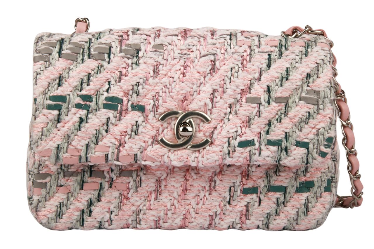 Chanel Timeless Small Tweed Rosa