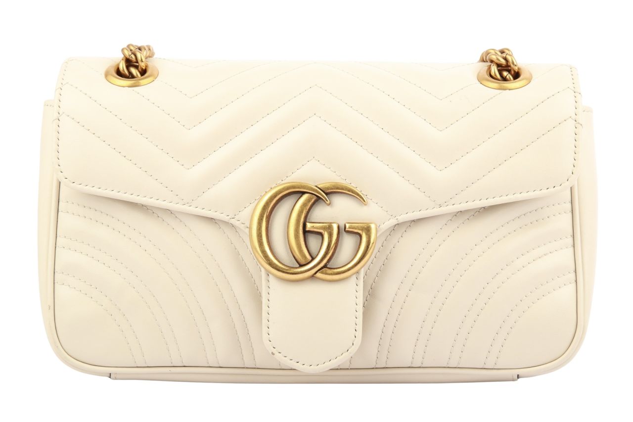 Gucci Marmont Medium Leder Weiß
