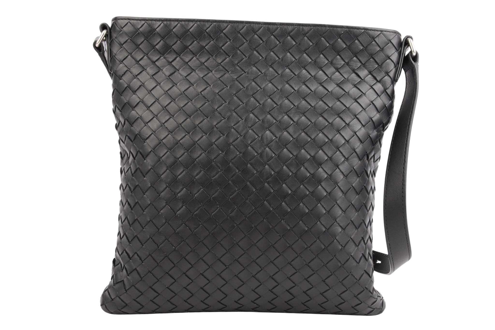 Bottega Veneta Messenger Bag Intrecciato Black