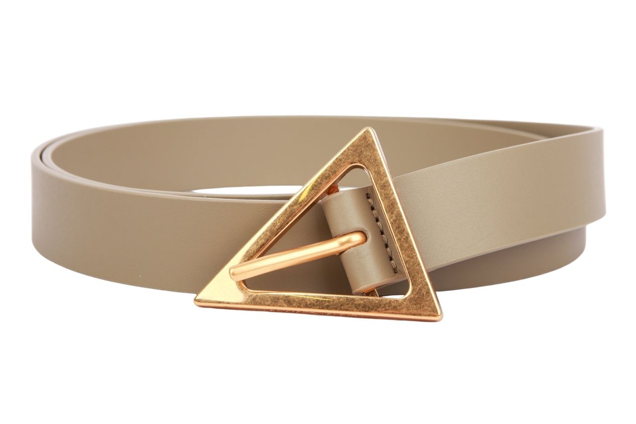 Bottega Veneta Triangle Leder Gürtel Taupe Gr. 95