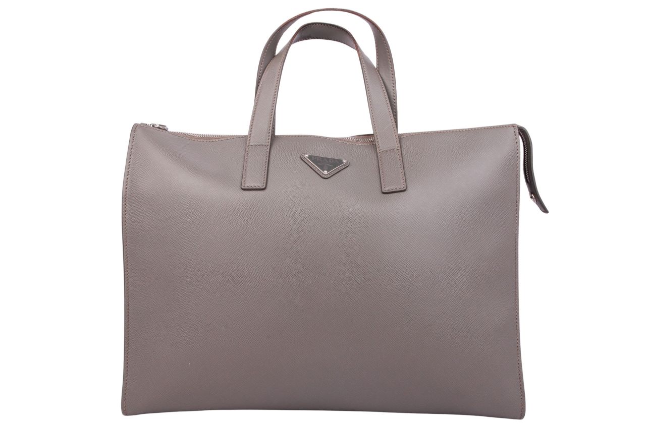 Prada Handtasche Leder Grau