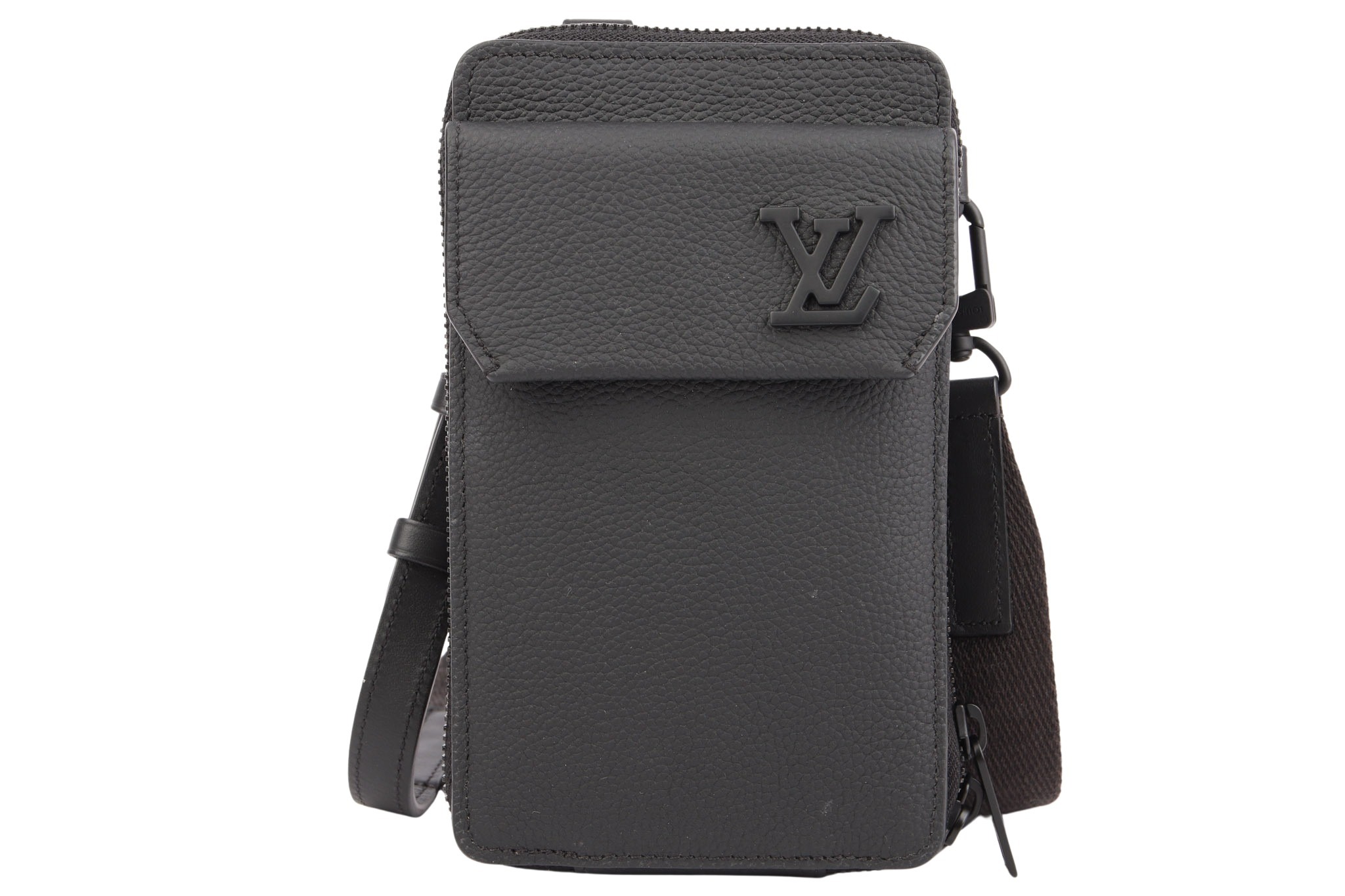 Louis Vuitton Aerogram Handytasche Schwarz Leder