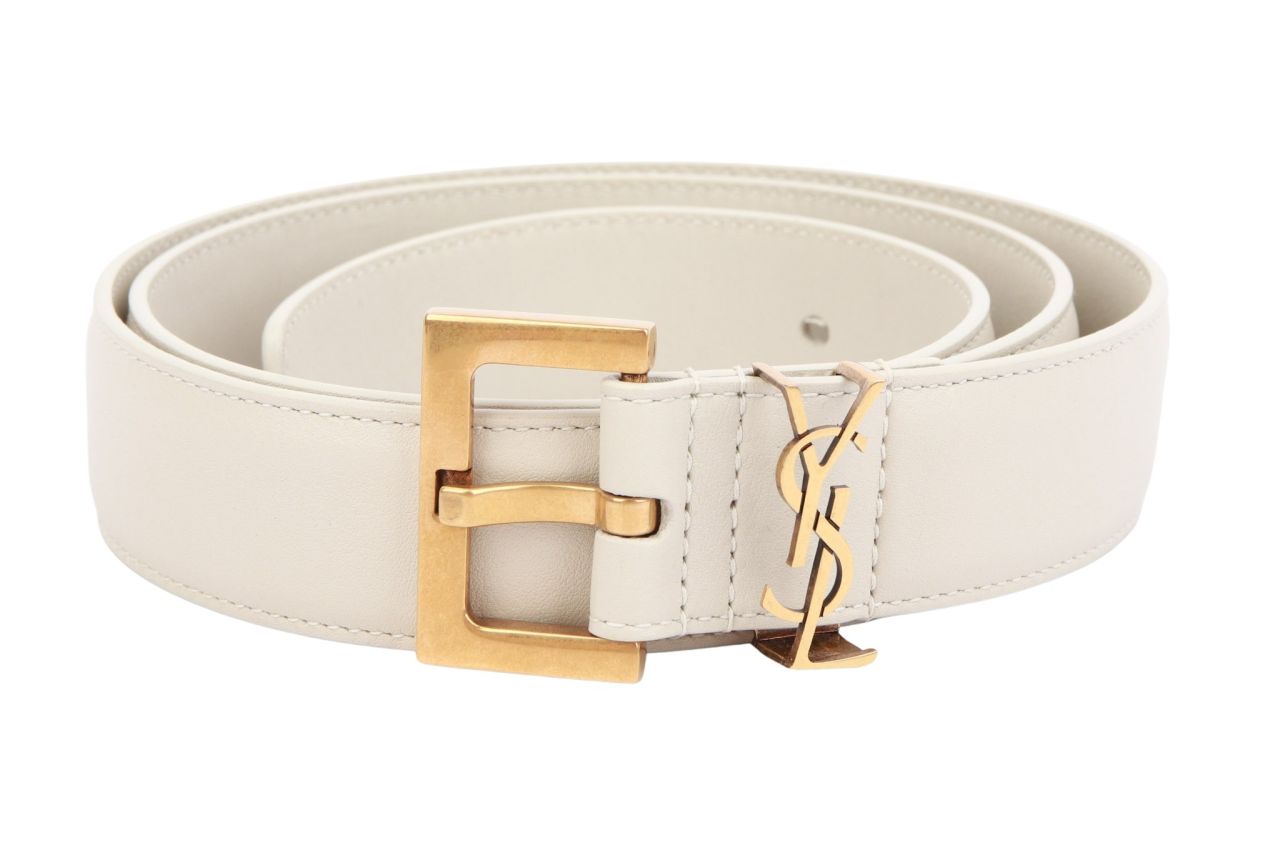 Saint Laurent Cassandre Gürtel Gr. 85 Hellbeige