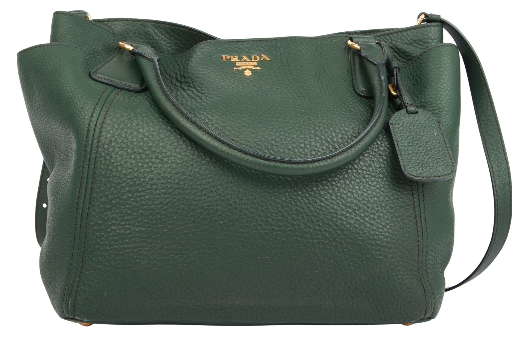 Prada Vitello Daino Shopper Grün
