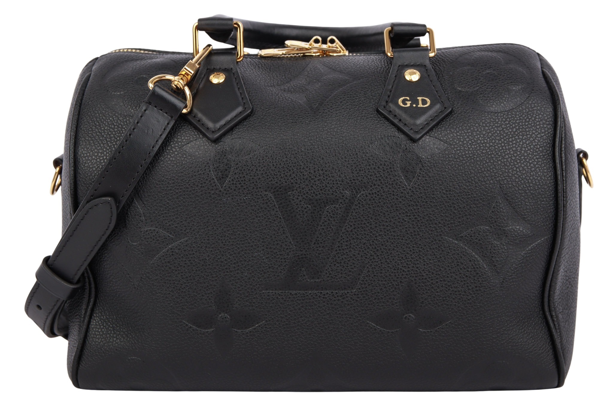 Louis Vuitton Speedy 25 Bandoulière Monogram Empreinte Schwarz