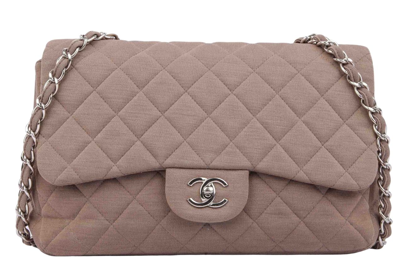 Chanel Classic Jumbo Leinen Beige