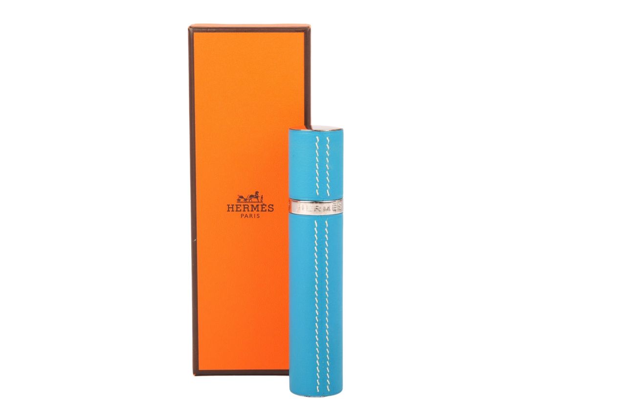 Hermès Parfüm Etui aus Leder Blau