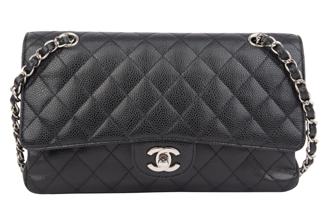 Chanel Double Flap Kaviar Medium Schwarz