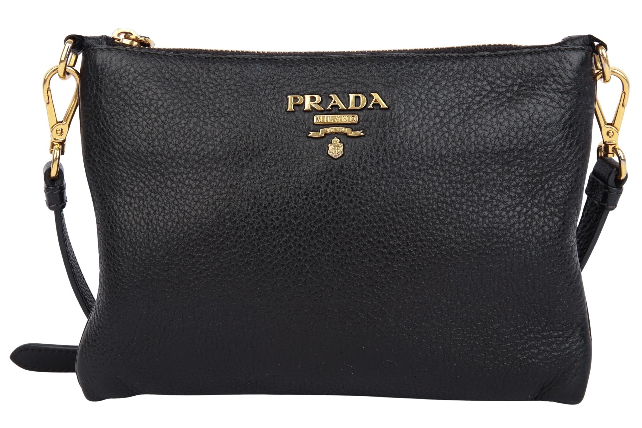 Prada Umhängetasche Leder Schwarz