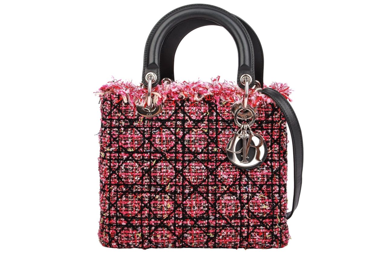 Dior Lady Dior Medium Tweed Pink