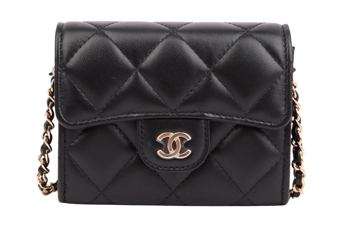 Chanel Mini Wallet On Chain Schwarz
